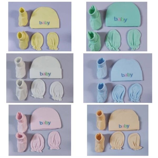 3PCS INFANT HAT+MITTEN+SOCK SET