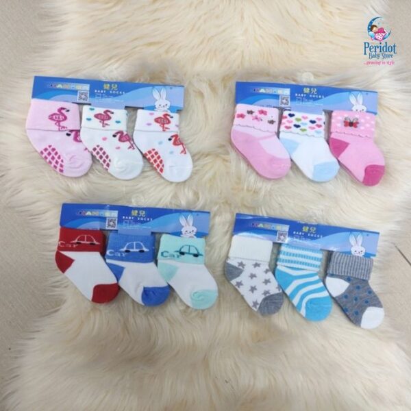 3PCS UNISEX BOY NEWBORN COTTON SOCKS SET