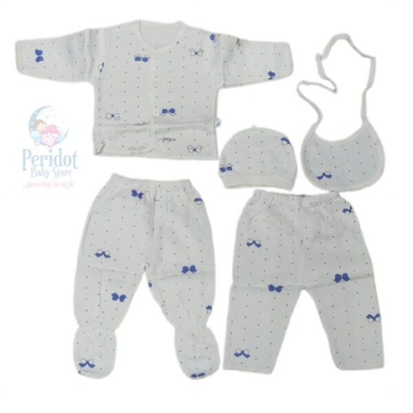 5PCS UNISEX NEW BORN BABY RECEIVING SET