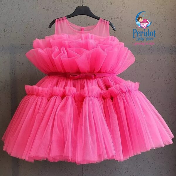 GIRLS LAYERED TULLE DRESS PINK L2022D7