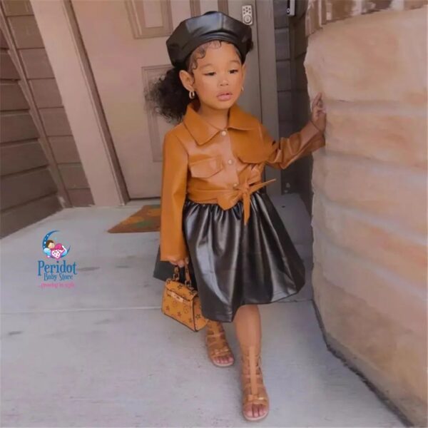 GIRLS LEATHER DRESS G202236