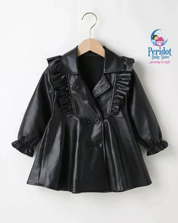 GIRLS LEATHER JACKET COAT/DRESS BLACK G202224