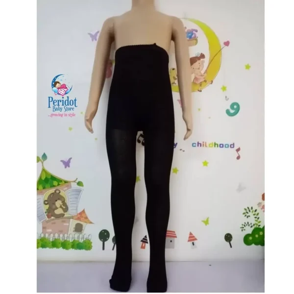 GIRLS LACE STRETCH STOCKINGS - BLACK (S)1-3YRS