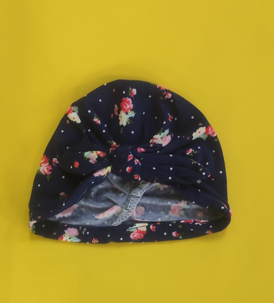 BABY FLORAL TURBAN-NAVY BLUE