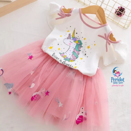 GIRLS 2PCS UNICORN SKIRT SET G202267