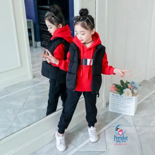 UNISEX 3PCS WARM SET RED BLACK 2023503