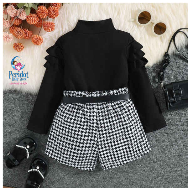 GIRLS 2PCS SHORT SET BLACK WHITE 2023519 - Image 3