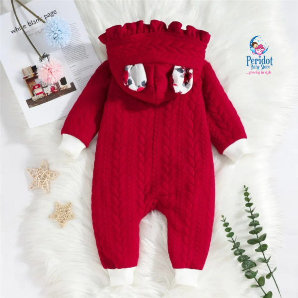 GIRLS WARM ROMPER RED FLORAL 2023507 - Image 2
