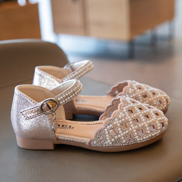 GIRLS DOLL SHOES WITH PEARL DETAIL N75-109 - Image 3