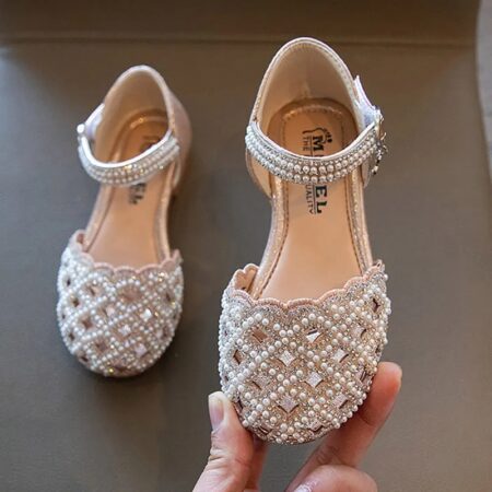 GIRLS DOLL SHOES WITH PEARL DETAIL N75-109