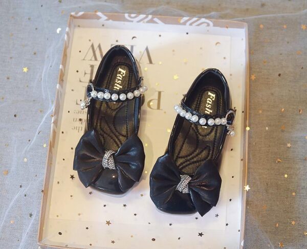 GIRLS DOLL SHOES BLACK PEARL N75-745 - Image 3
