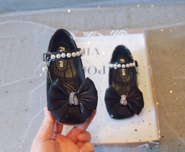 GIRLS DOLL SHOES BLACK PEARL N75-745