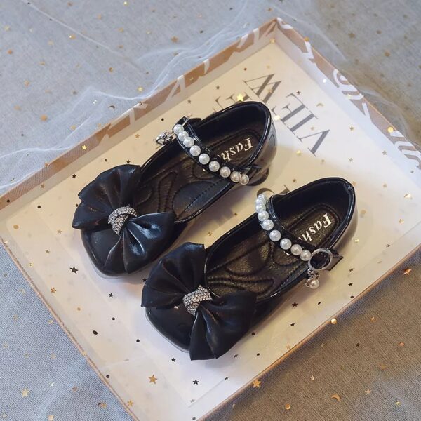 GIRLS DOLL SHOES BLACK PEARL N75-745 - Image 2