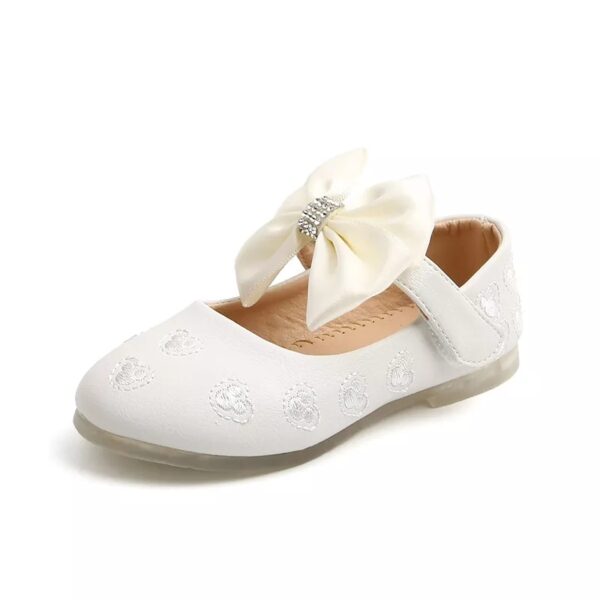 GIRLS DOLL SHOES WHITE BOW N75-758 - Image 4