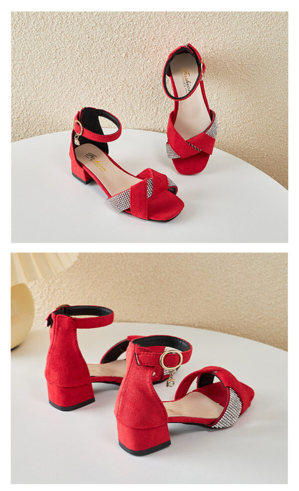 GIRLS HEEL SANDAL RED SH-2154 - Image 3