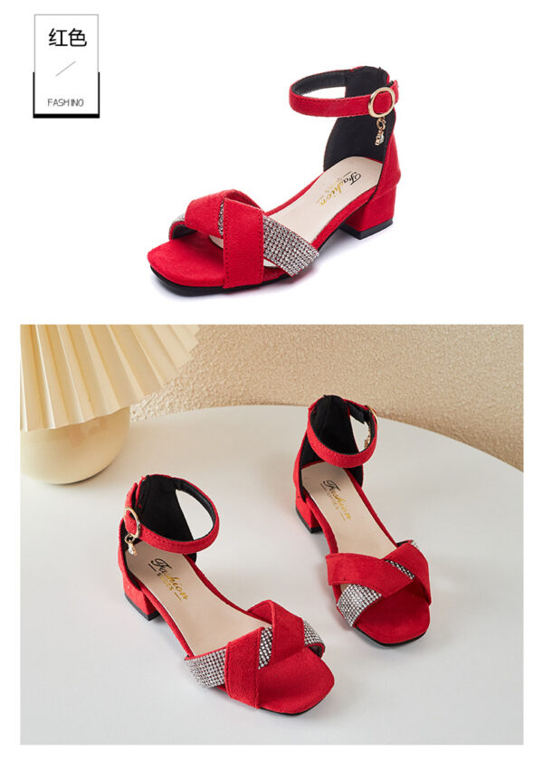 GIRLS HEEL SANDAL RED SH-2154 - Image 4
