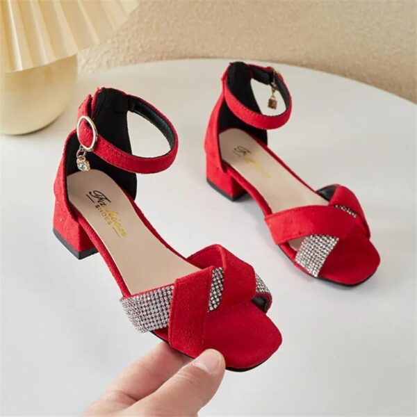 GIRLS HEEL SANDAL RED SH-2154 - Image 2