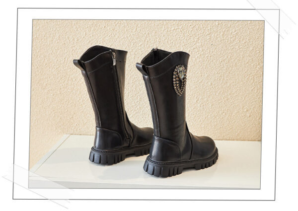GIRLS KNEE LENGTH BOOTS BLACK SH-2085 - Image 4