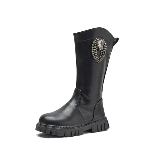 GIRLS KNEE LENGTH BOOTS BLACK SH-2085 - Image 3