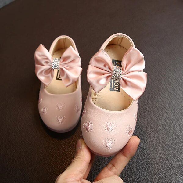 GIRLS DOLL SHOES PINK BOW N75-760