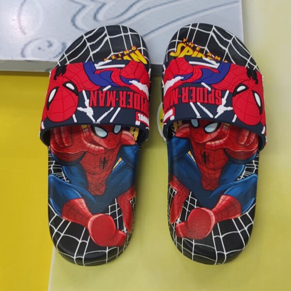 BOYS BLACK SPIDERMAN SLIDES N75-071