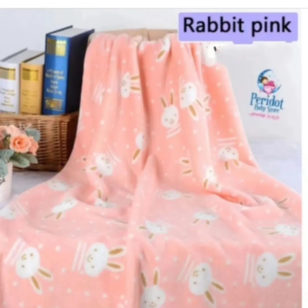 soft light baby shawl-pink bunny