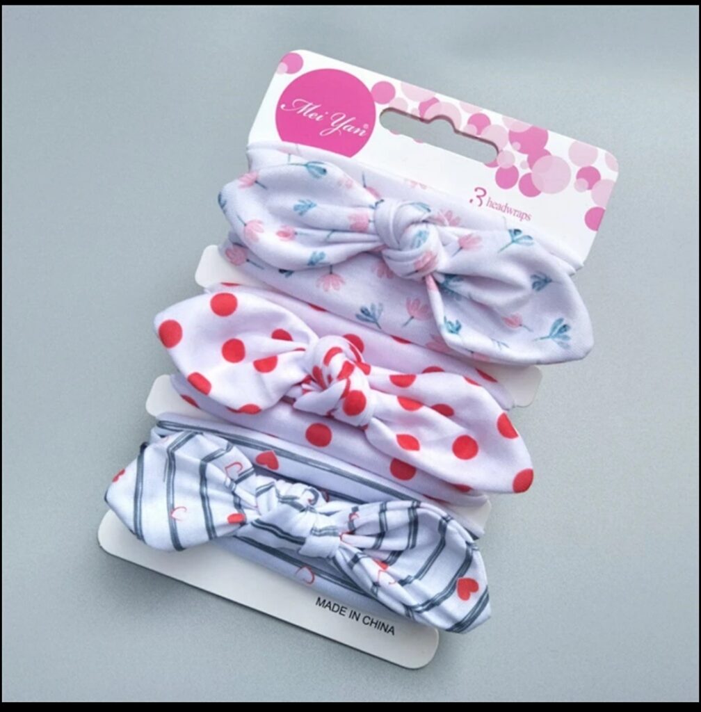 GIRLS 3PCS TIE HEADBANDS H620238