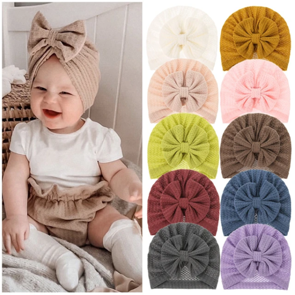 GIRLS SOLID COLOUR BOWKNOT TURBAN H6202325