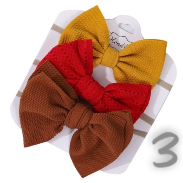 GIRLS 3PCS BIG BOW HEADBANDS H2022H-3