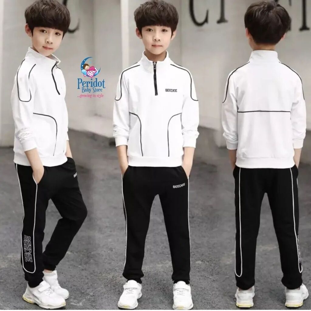 BOYS 2PC WHITE BLACK SET B202229