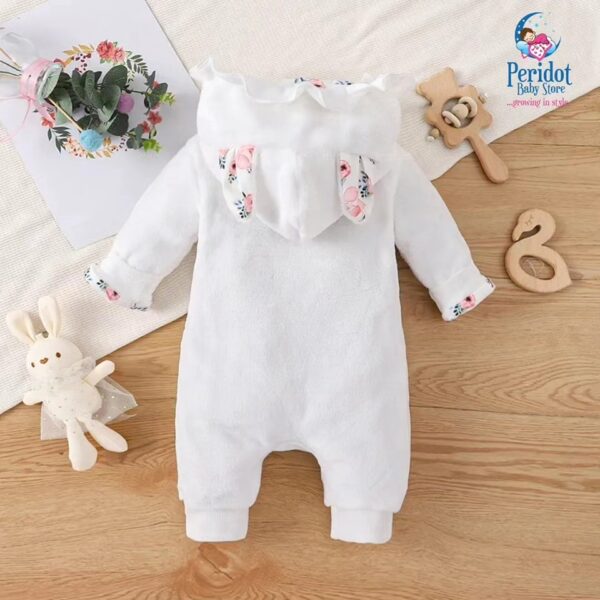 GIRLS WARM ROMPER WHITE FLORAL 2023505 - Image 2