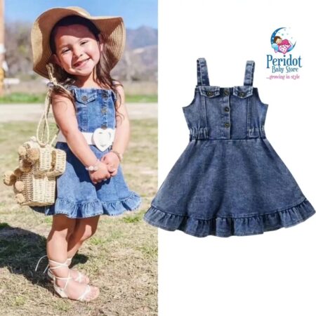 GIRLS SLEEVELESS DENIM DRESS G202244