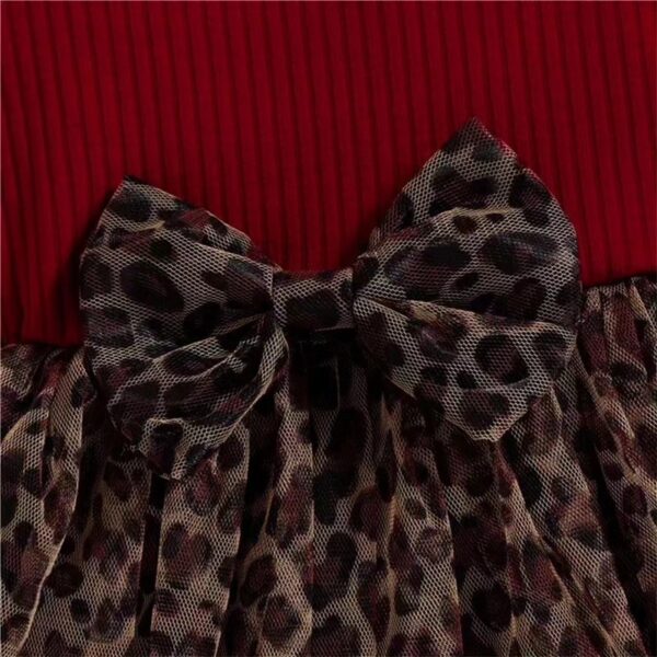 GIRLS MAROON ANIMAL PRINT DRESS 2023528 - Image 4