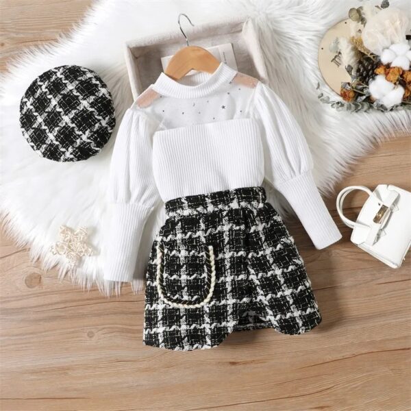 GIRLS 3PCS TOP+ SKIRT + HAT SET OCT035
