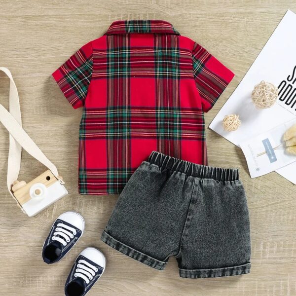 BOYS 2PCS SHIRT + JEANS SHORTS OCT031 - Image 2