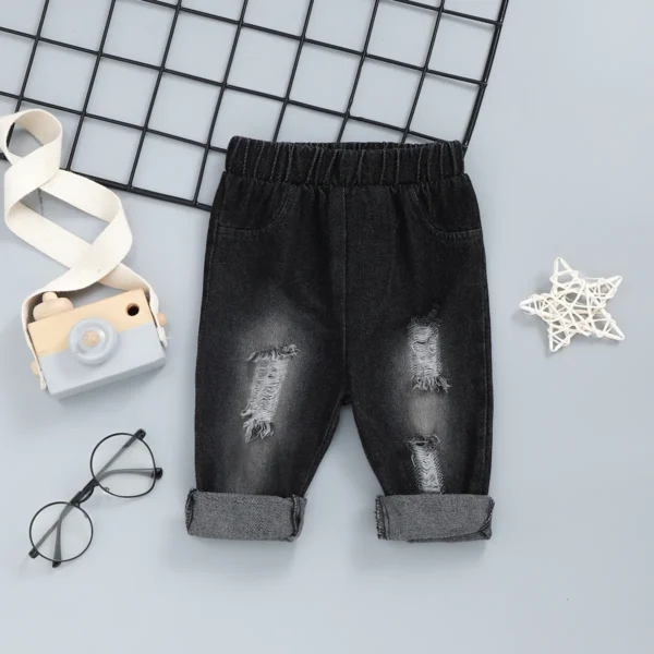 BOYS 2PCS PLAID SHIRT + BLACK JEANS OCT028 - Image 3