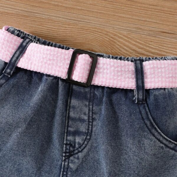 GIRLS 2PCS SHORT SET PINK BLUE OCT005 - Image 3