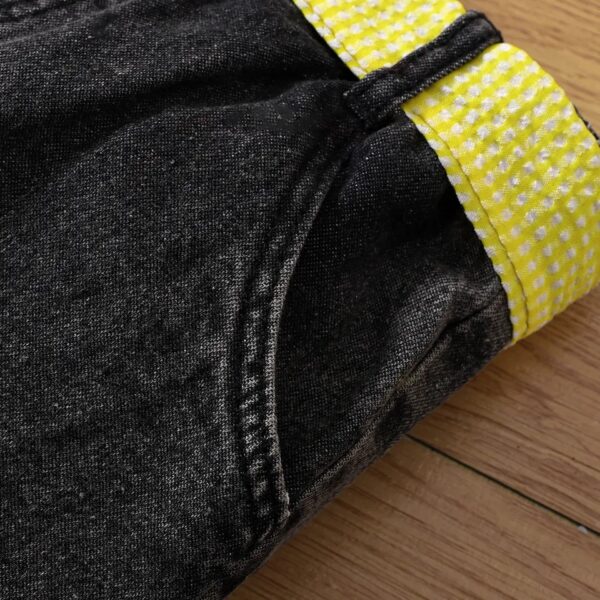 GIRLS 2PCS SHORT SET YELLOW BLACK OCT004 - Image 4