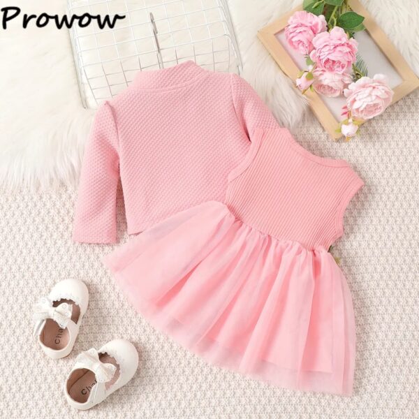 GIRLS 2PCS DRESS SWEATER SET PINK OCT009 - Image 2