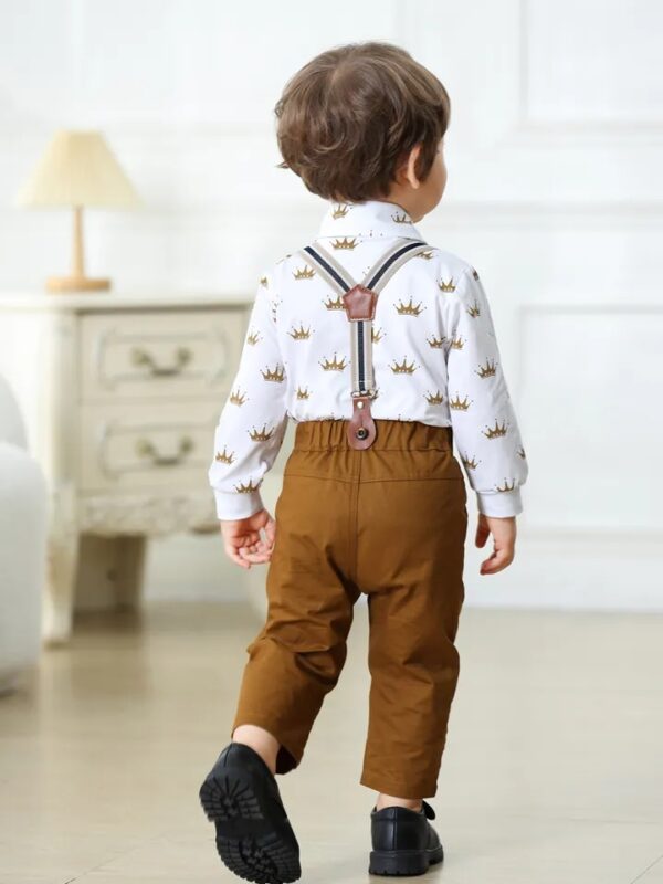 BOYS INFANT SET SHIRT PANTS PREWALKER BROWN OCT013 - Image 3