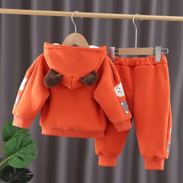 UNISEX WARM 2PCS SWEATER+PANTS SET ORANGE OCT015 - Image 2