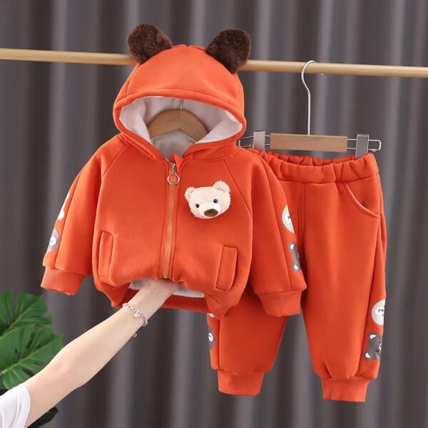 UNISEX WARM 2PCS SWEATER+PANTS SET ORANGE OCT015