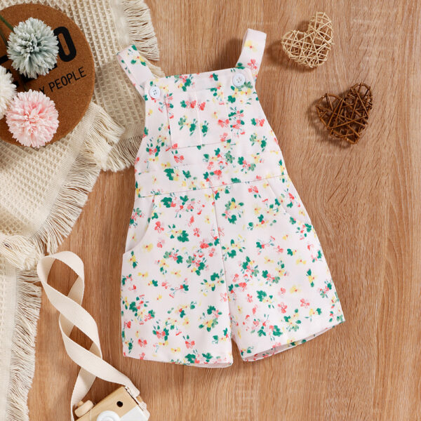 GIRLS 2PCS SET TOP + DUNGAREE SHORTS SET OCT023 - Image 3