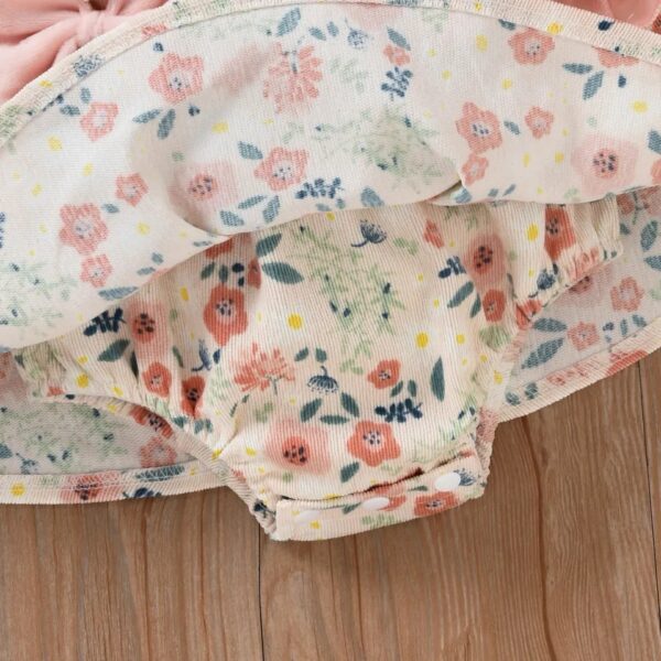 GIRLS DRESS+SWEATER SET PINK FLORAL OCT025 - Image 4