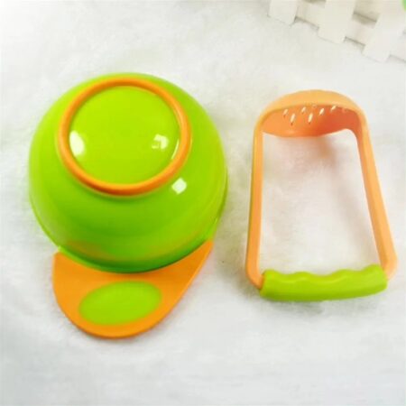BOWL & MASHER SET-GREEN ORANGE