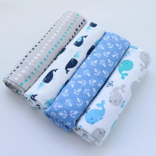 4pcs Cotton Multipurpose Baby Flannel / Receiving Blanket-BOY THEME