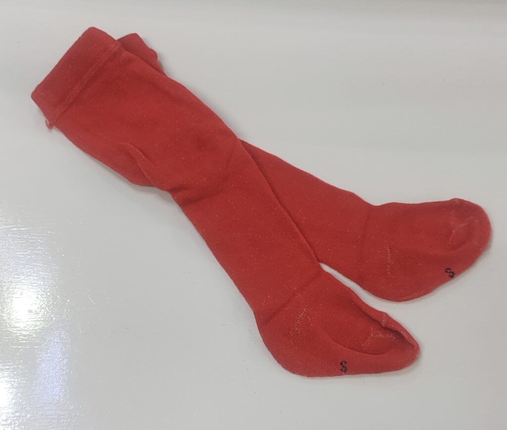 BABY COTTON STRECH STOCKINGS RED 0-6M